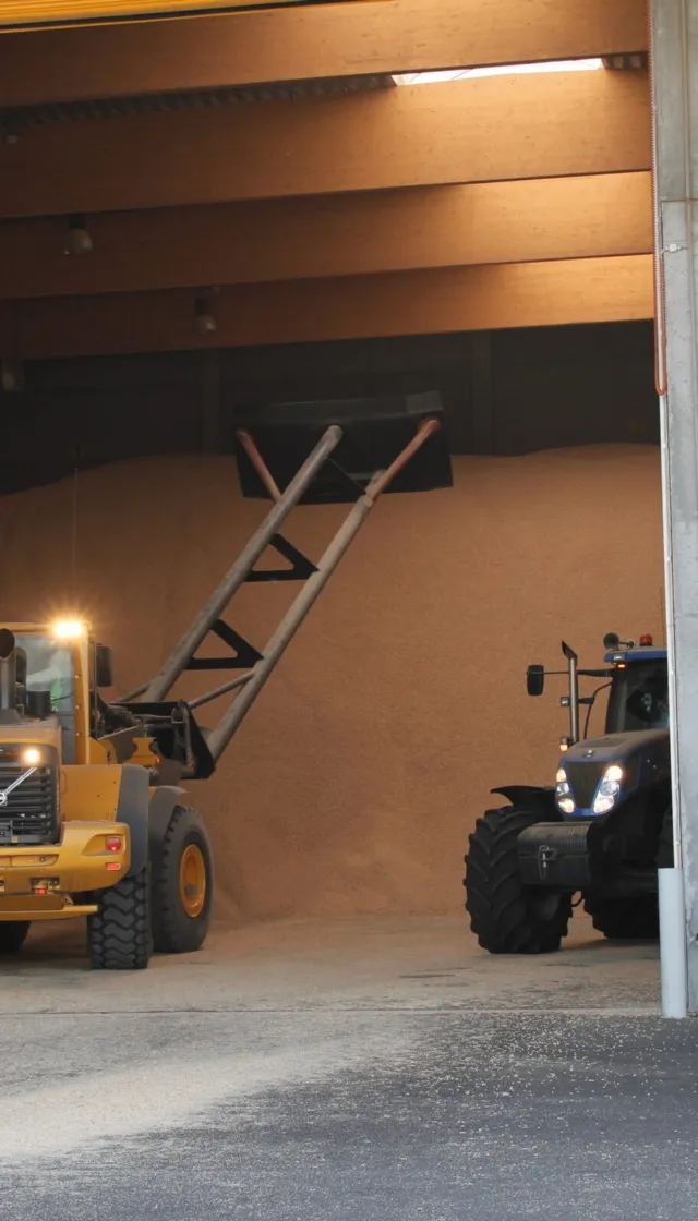 Wood pellets warehouse stock